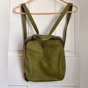 Marta Ray Seiko Italian leather green backpack small Rome day pack simple